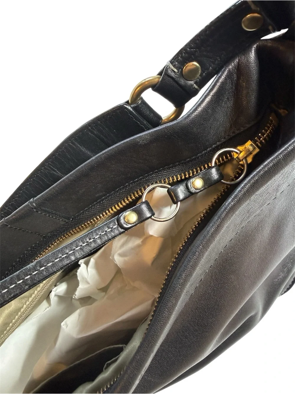Vintage Y2K Coach Carly 2007 black leather hobo shoulder bag